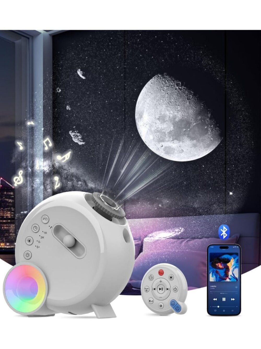 4K Galaxy Projector for Bedroom - 13-in-1 Night Light, Adjustable, Remote